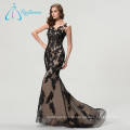 High Quality Court Train Lace Appliques Plus Size Mermaid Long Evening Dress